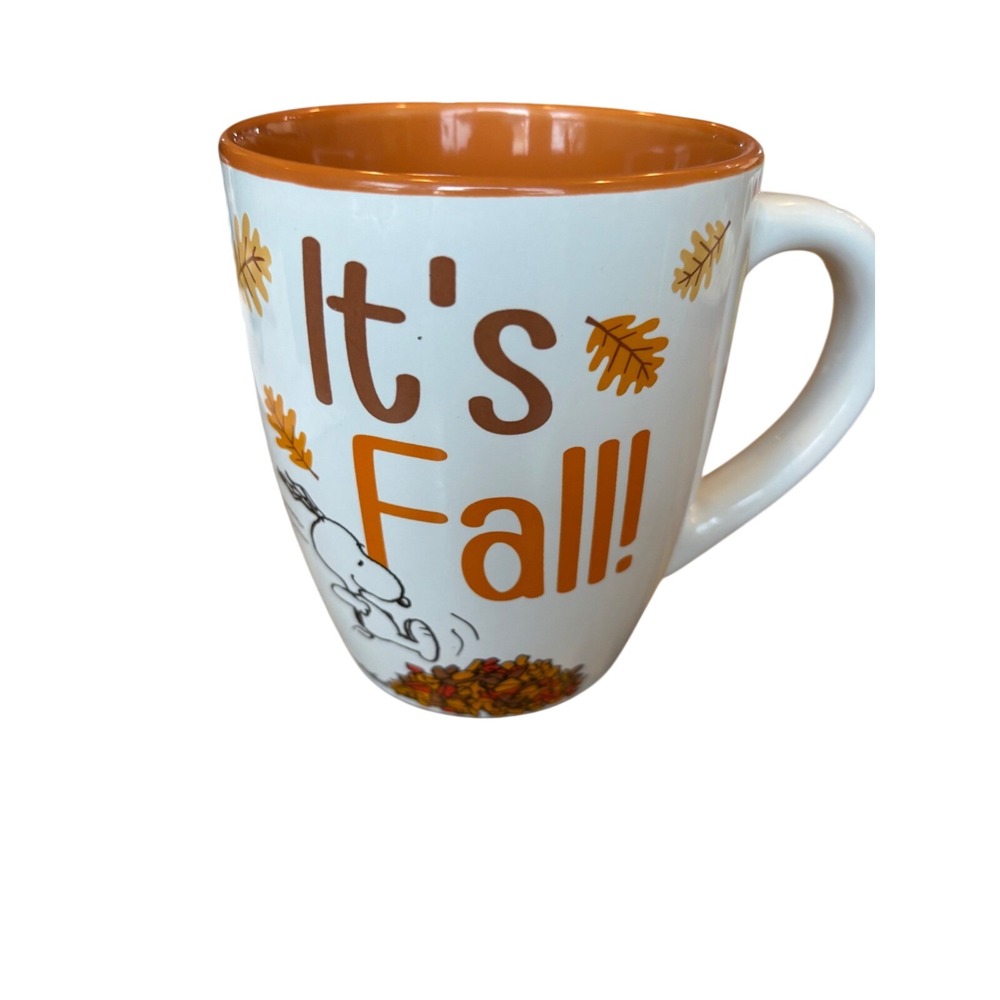 Peanuts Snoopy Its Fall Ceramic Mug 25oz Silver Buffalo Orange White Large Cup